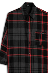Camisa Plaid Dye Yarn Vermelho