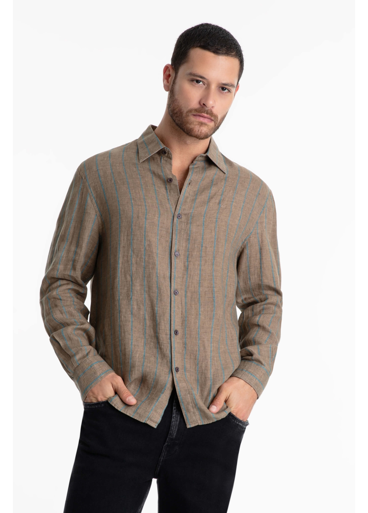 Camisa Puro Linho Dark Caqui