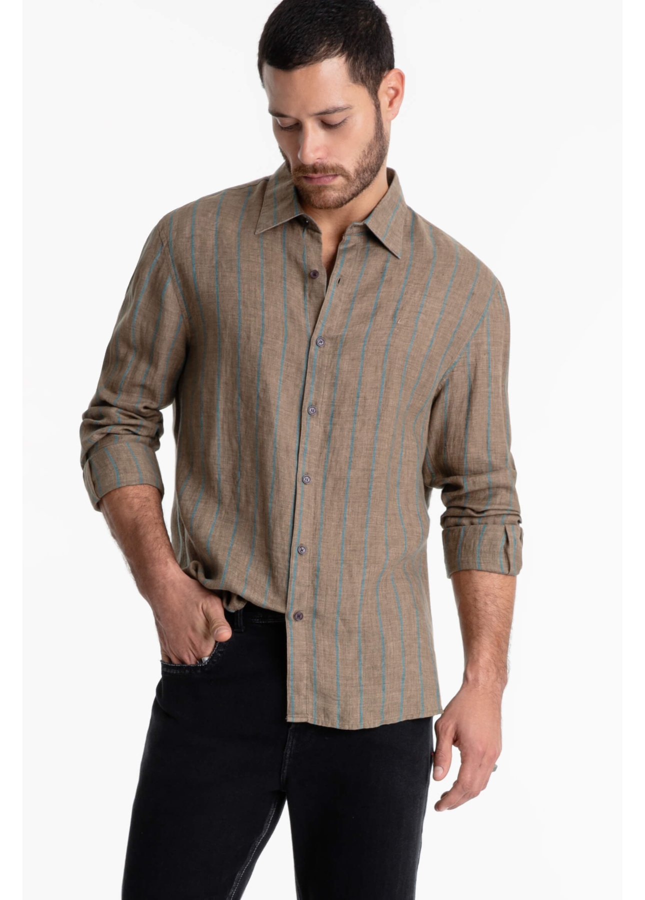 Camisa Puro Linho Dark Caqui