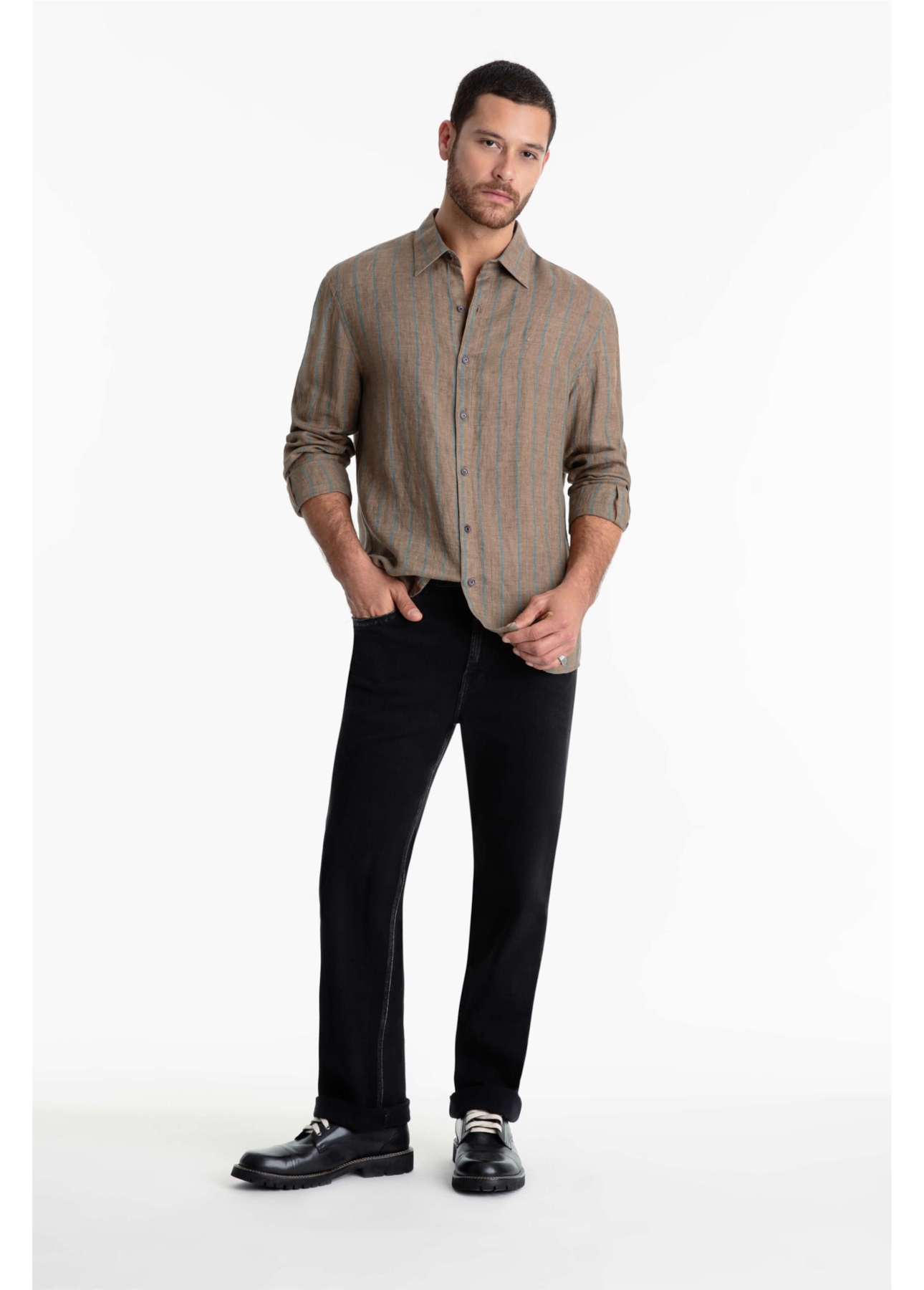 Camisa Puro Linho Dark Caqui