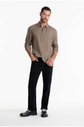 Camisa Puro Linho Dark Caqui