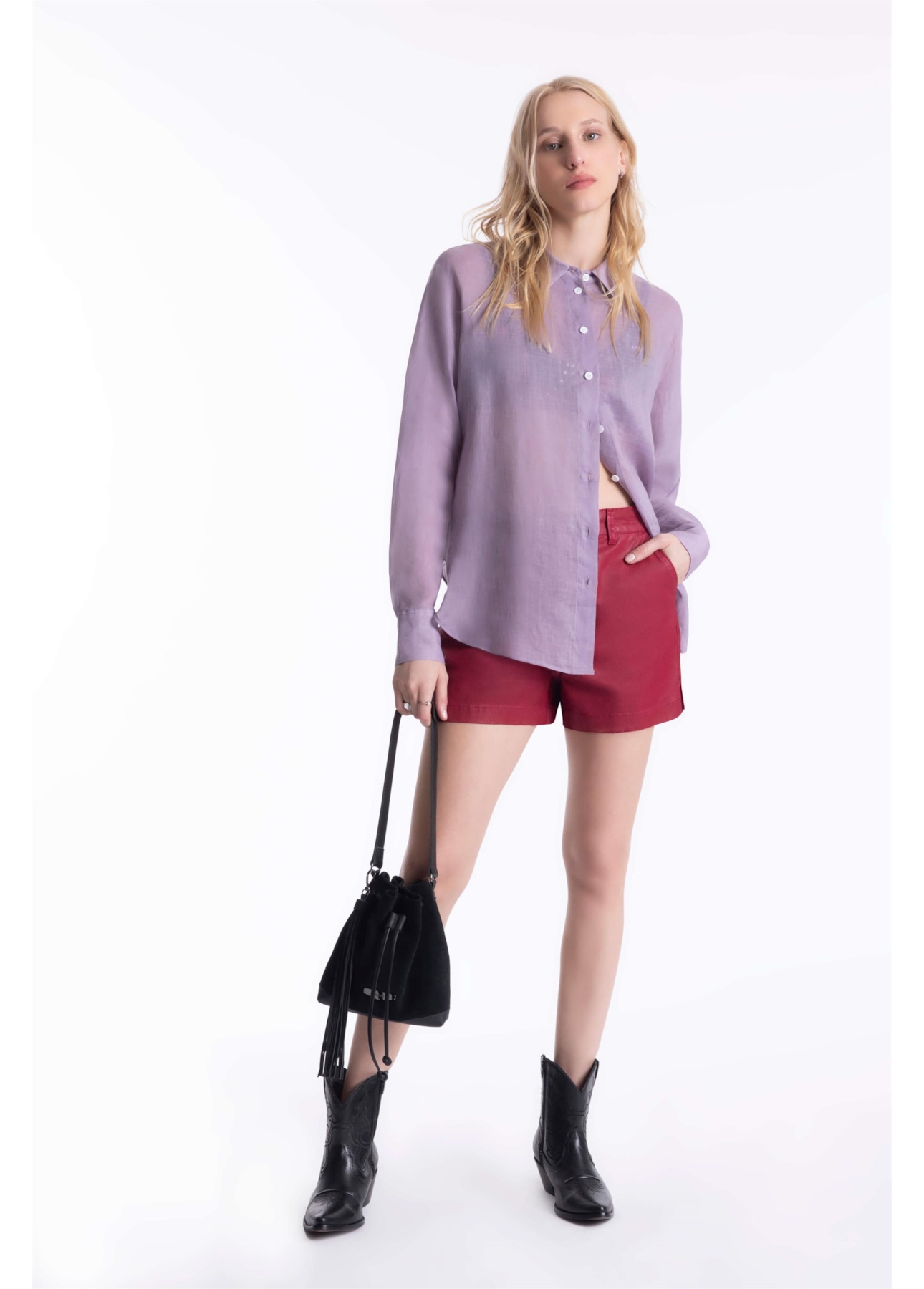 Camisa Rami Sleeve Over Rosa Dusty