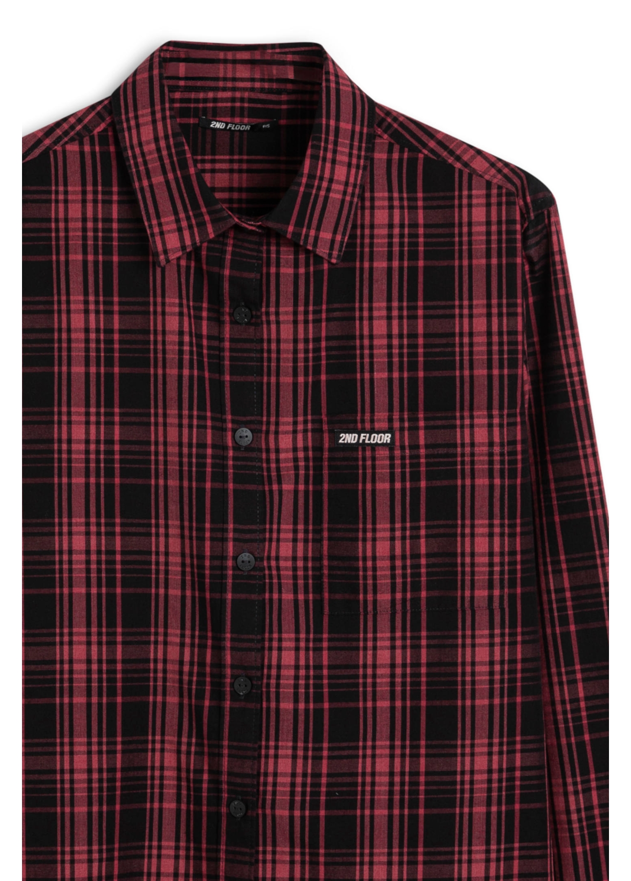 Camisa Rome Check Pocket 2nd Floor Vermelho
