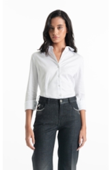 Camisa Satin Ly Slim Xangai Fusioned Branco