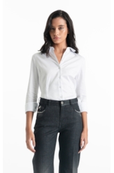 Camisa Satin Ly Slim Xangai Fusioned Branco