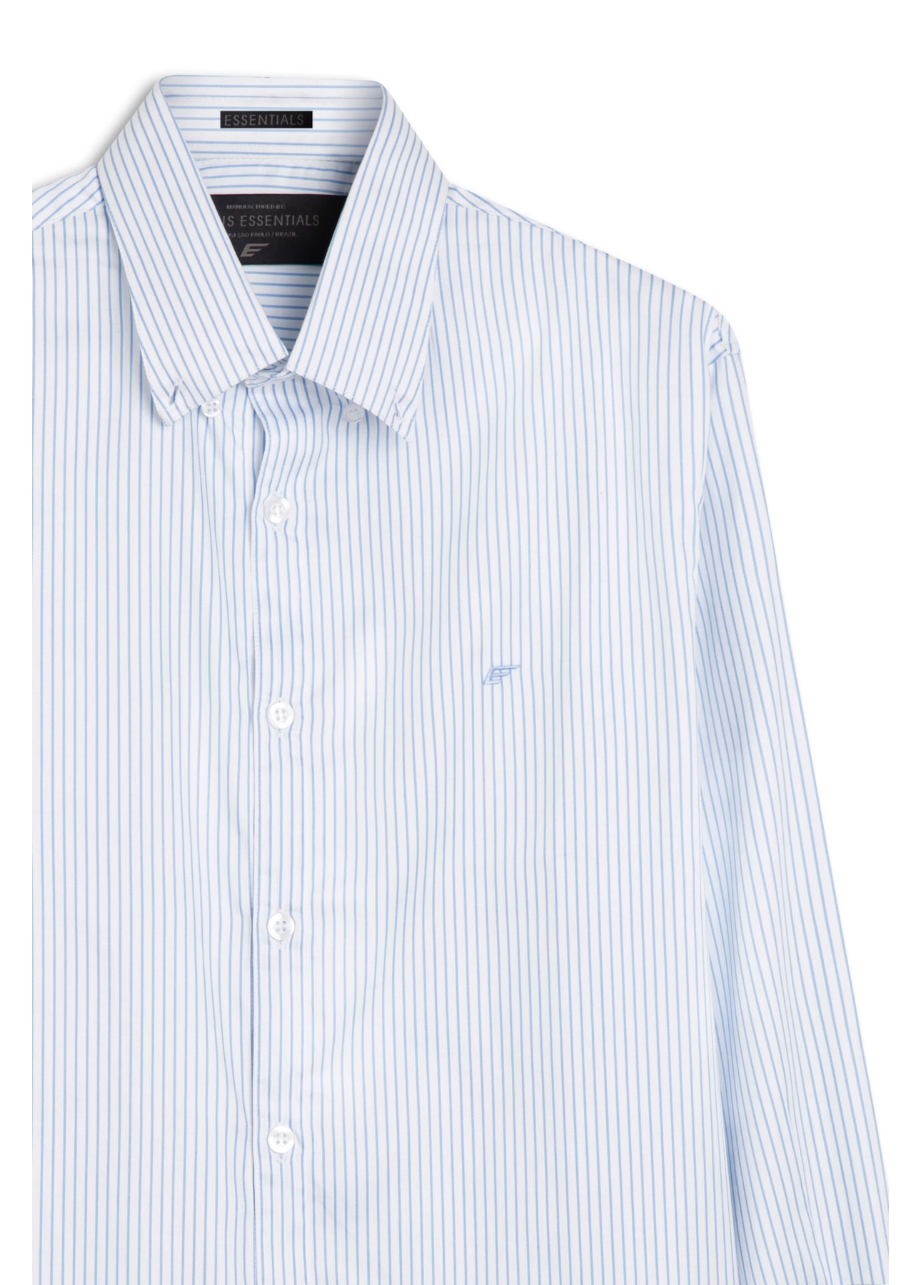 Camisa Satin Slim Button Down Azul Claro