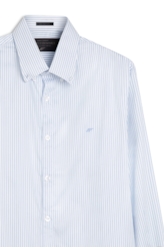 Camisa Satin Slim Button Down Azul Claro
