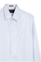 Camisa Satin Slim Button Down Azul Claro