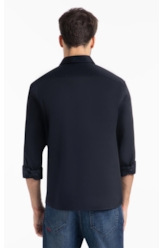 Camisa Satin Slim New Italian Dark Navy