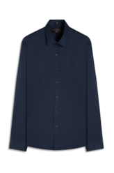 Camisa Satin Slim New Italian Dark Navy