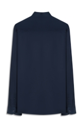 Camisa Satin Slim New Italian Dark Navy