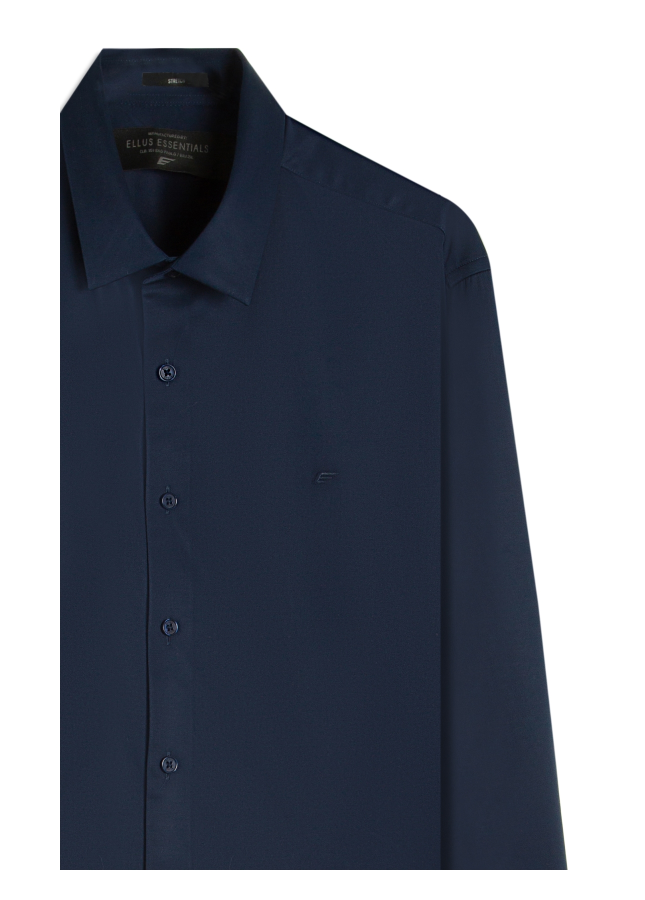 Camisa Satin Slim New Italian Dark Navy