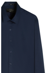 Camisa Satin Slim New Italian Dark Navy