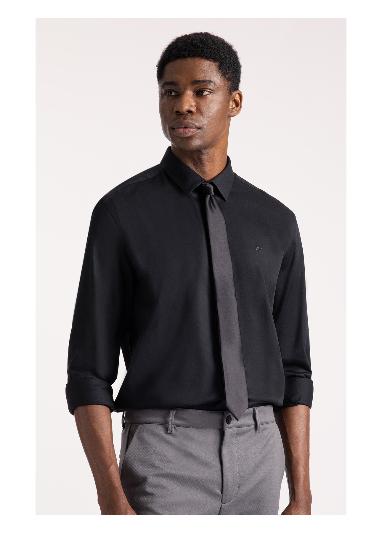 Camisa Satin Slim New Italian Preto