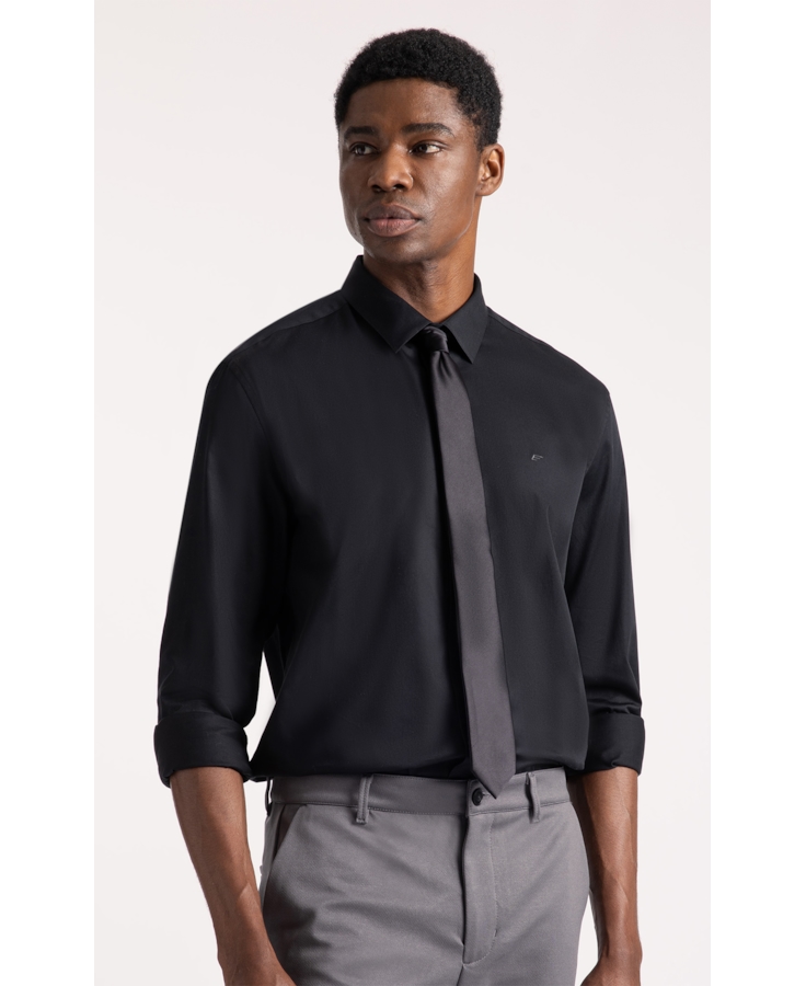 Camisa Satin Slim New Italian Preto