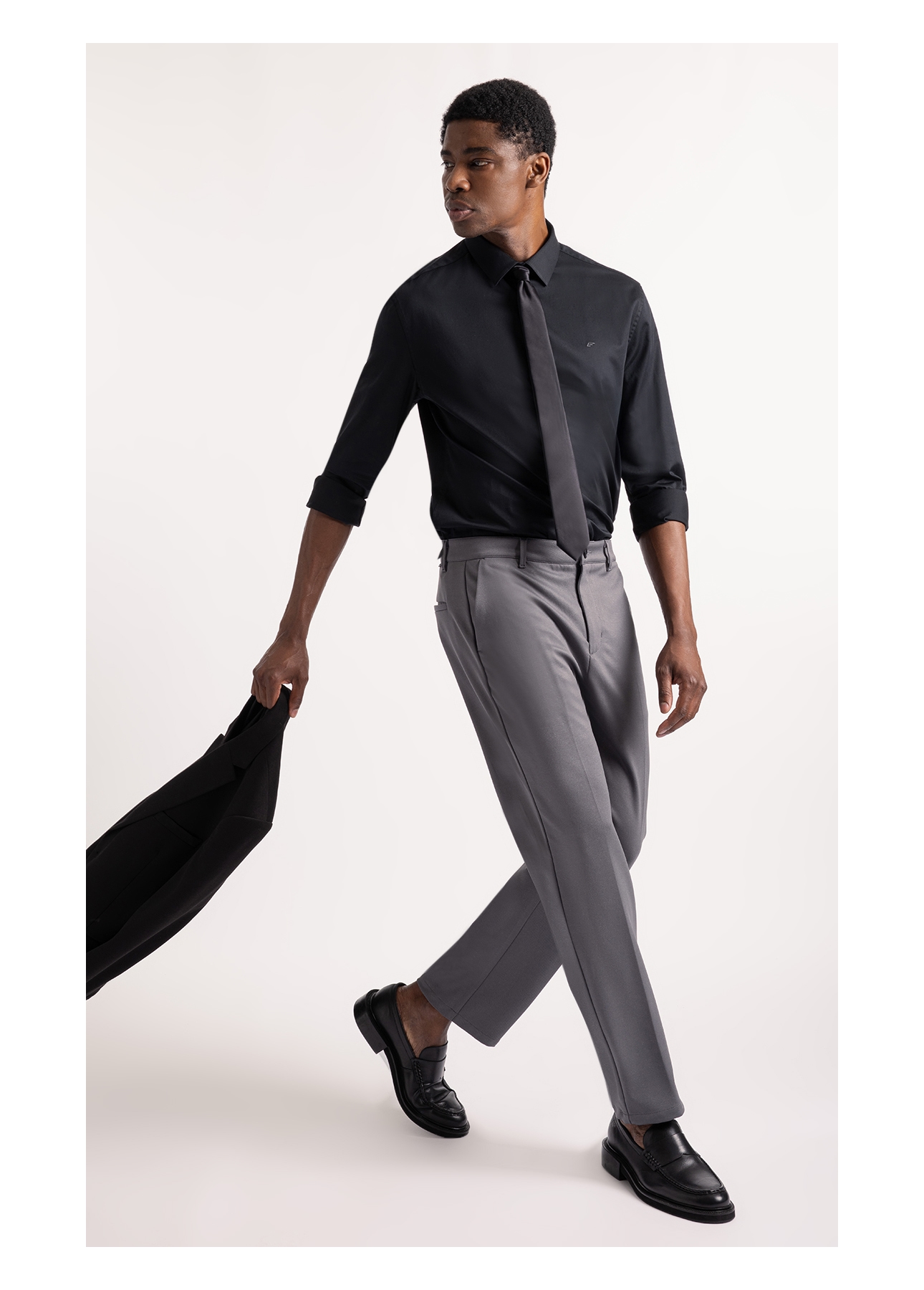 Camisa Satin Slim New Italian Preto