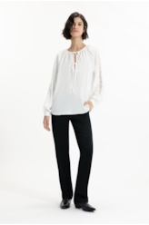 Camisa Segal Bata Lace Off White
