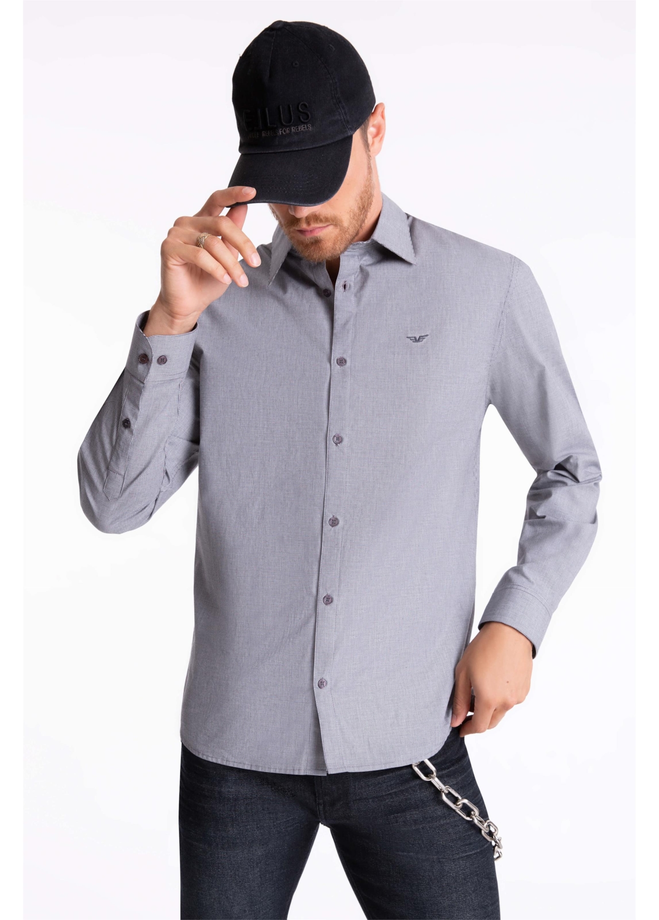 Camisa Slim Anatomic Cinza