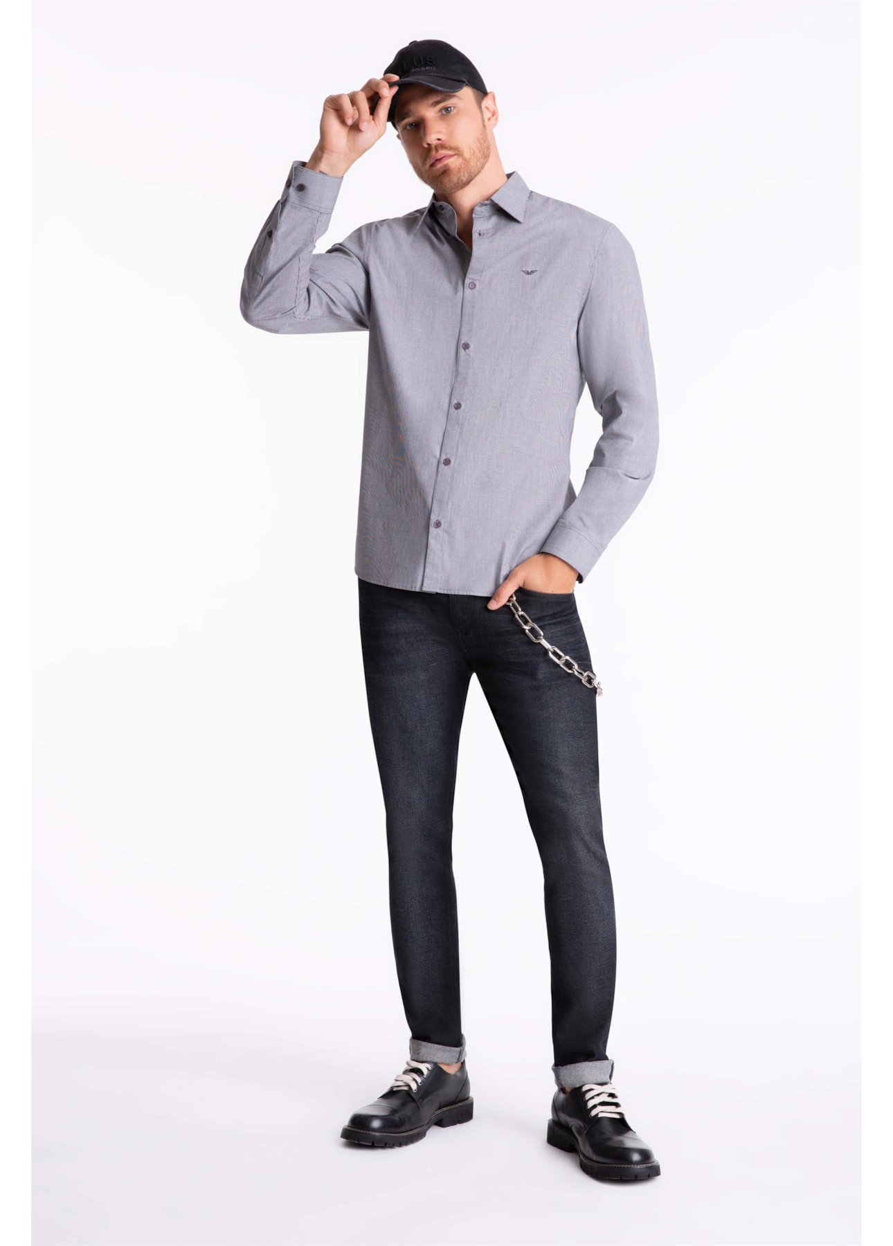 Camisa Slim Anatomic Cinza