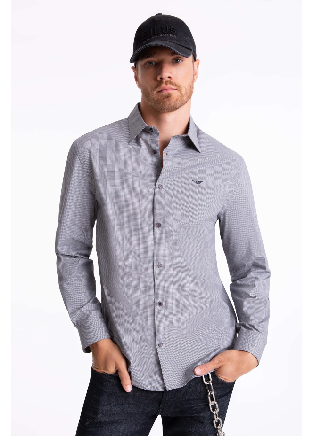 Camisa Slim Anatomic Cinza