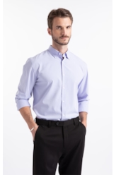 Camisa Slim Button Down Azul Pervante