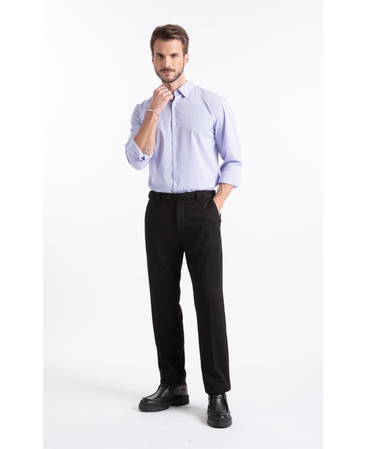 Camisa Slim Button Down Azul Pervante