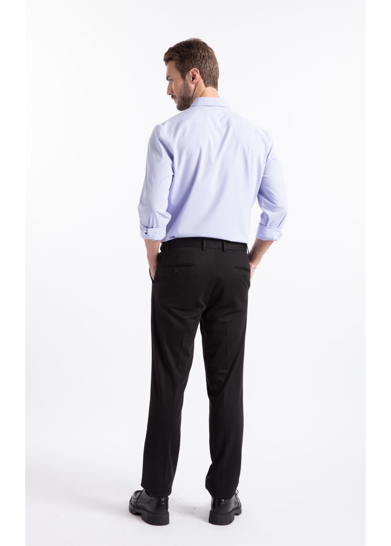 Camisa Slim Button Down Azul Pervante