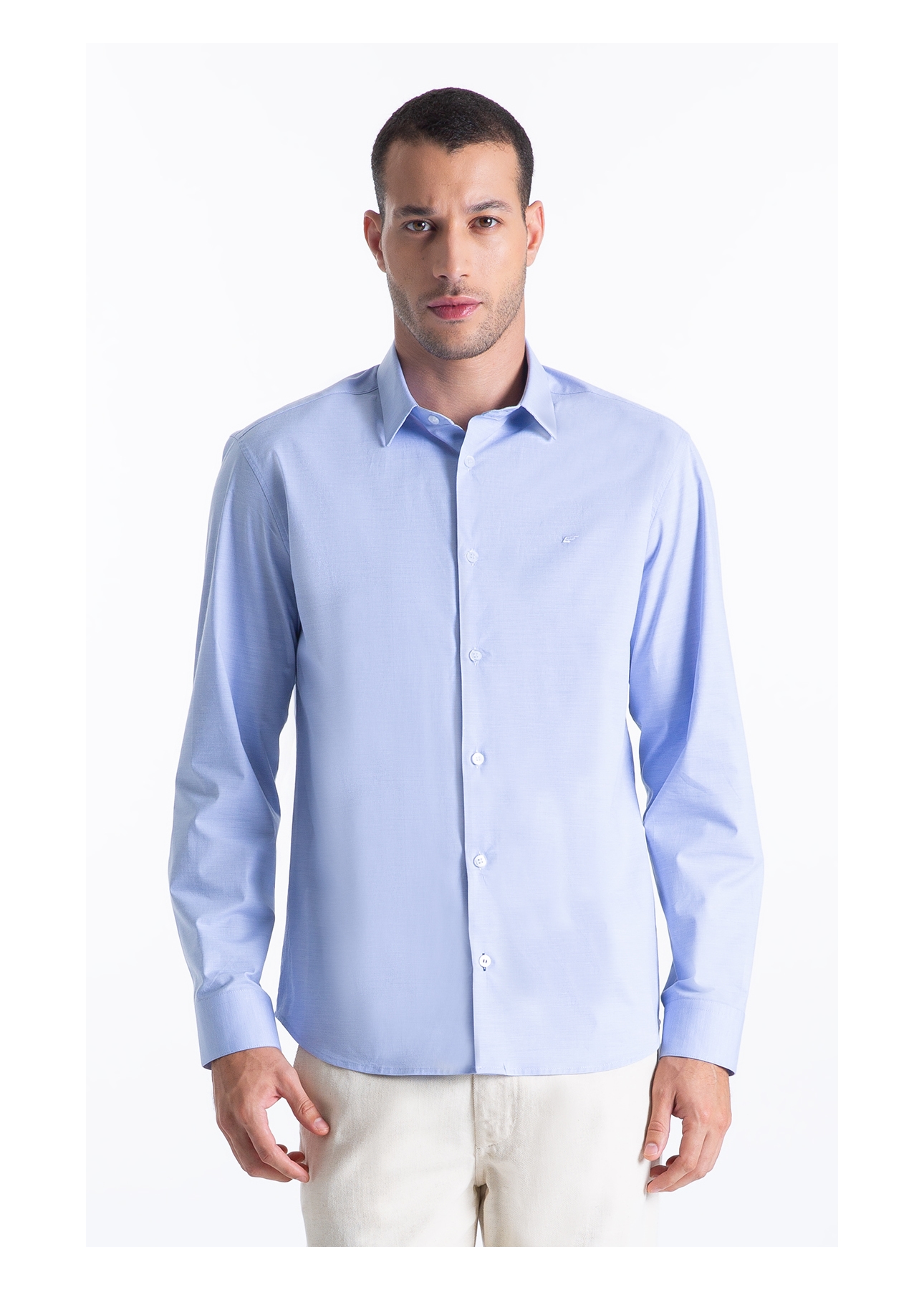Camisa Slim Xangai Azul Seco