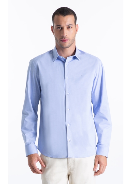 Camisa Slim Xangai Azul Seco