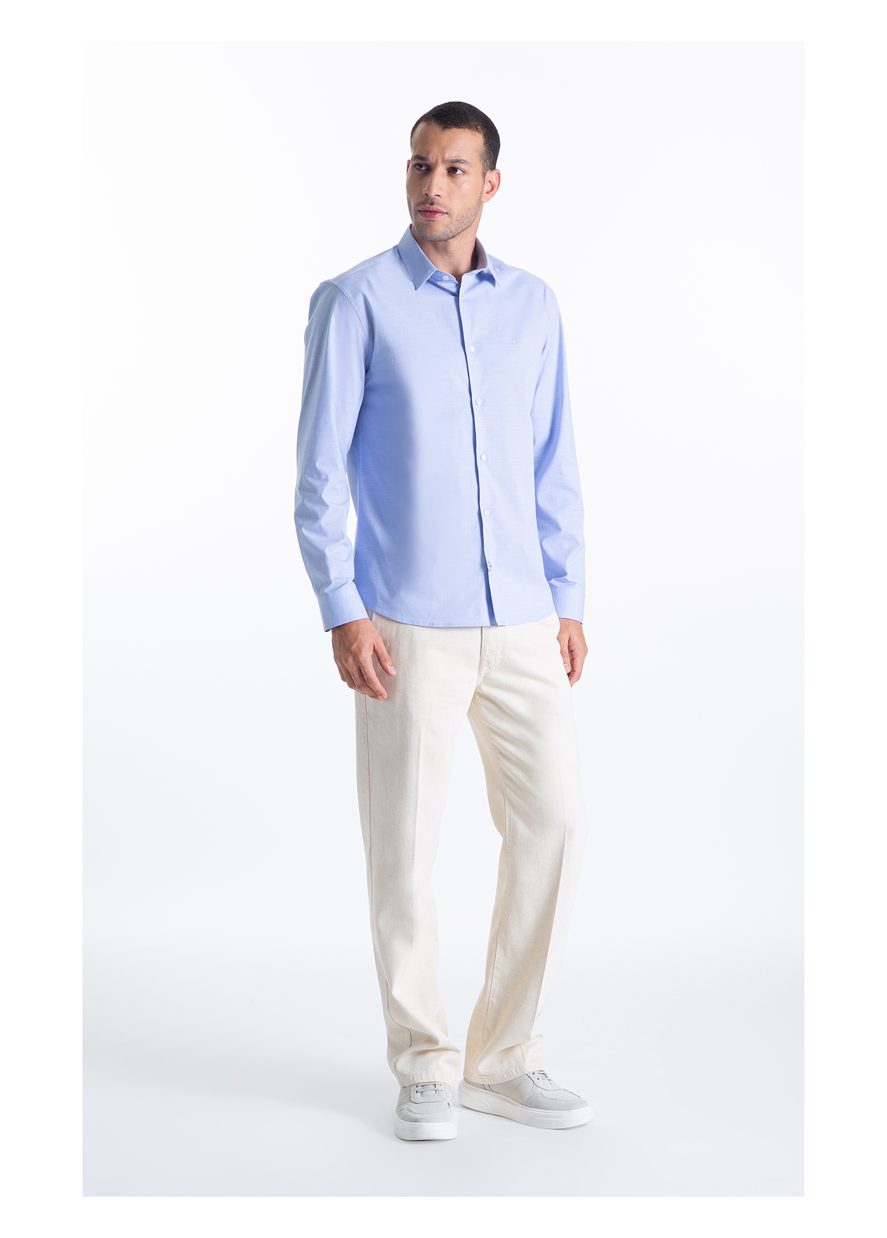 Camisa Slim Xangai Azul Seco