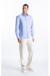 Camisa Slim Xangai Azul Seco