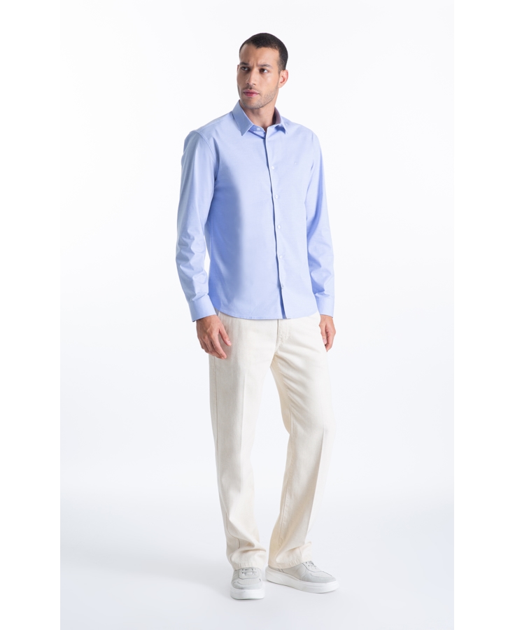 Camisa Slim Xangai Azul Seco