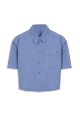 Camisa Soft Twill Boxy e Asa Azul Pervante