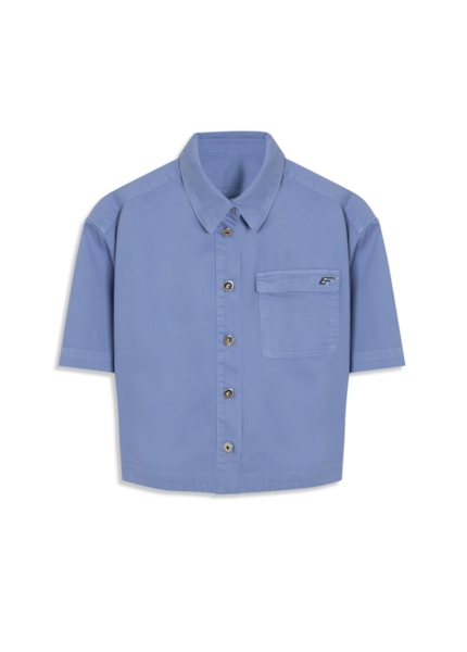Camisa Soft Twill Boxy e Asa Azul Pervante