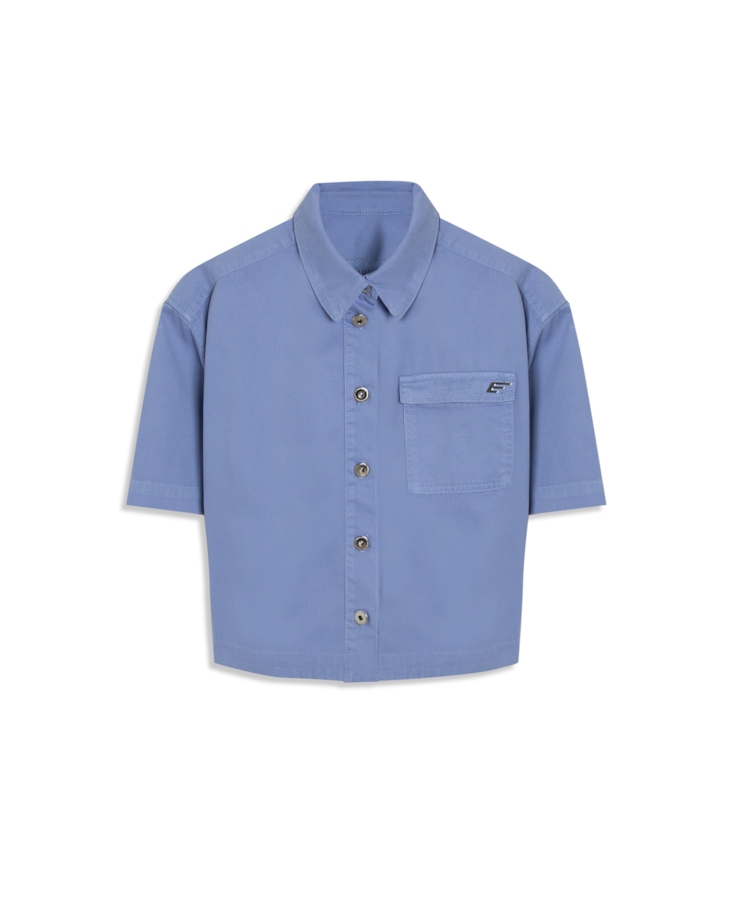 Camisa Soft Twill Boxy e Asa Azul Pervante