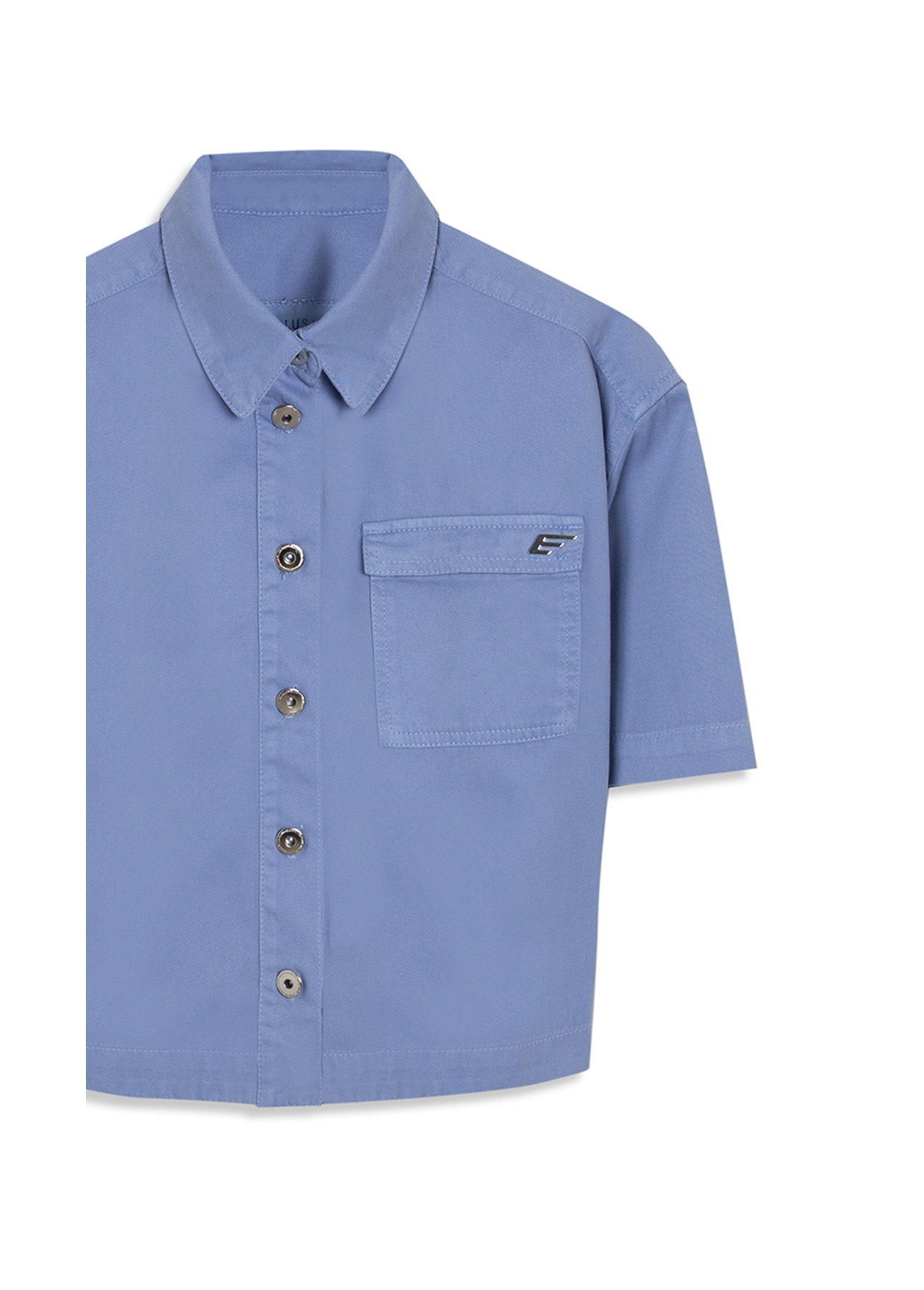Camisa Soft Twill Boxy e Asa Azul Pervante