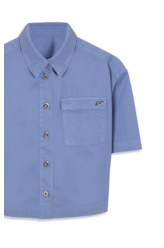 Camisa Soft Twill Boxy e Asa Azul Pervante