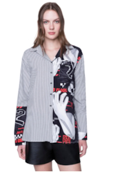 Camisa Stripes Scream 2nd Floor Preto
