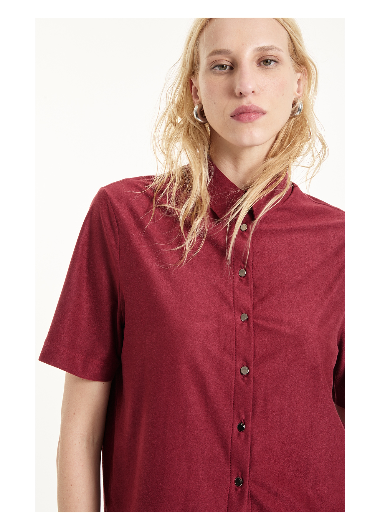 Camisa Suede Pettit Bordeaux