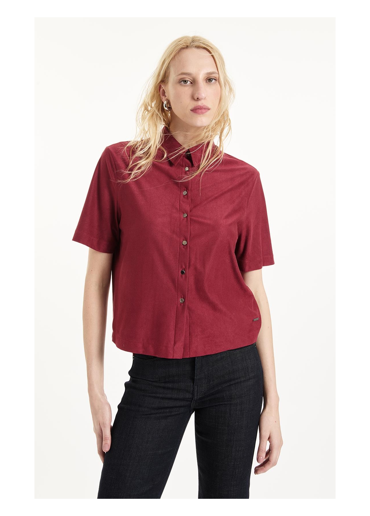 Camisa Suede Pettit Bordeaux