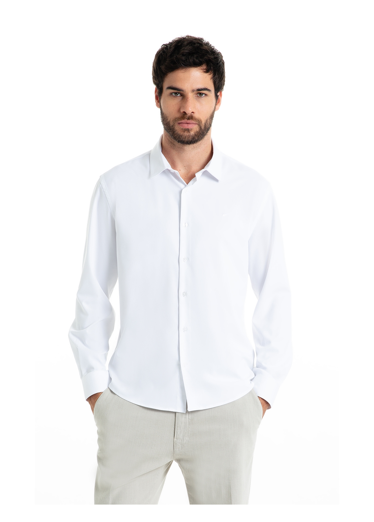 Camisa Tech Bambu Ld Slim Xangai Branco