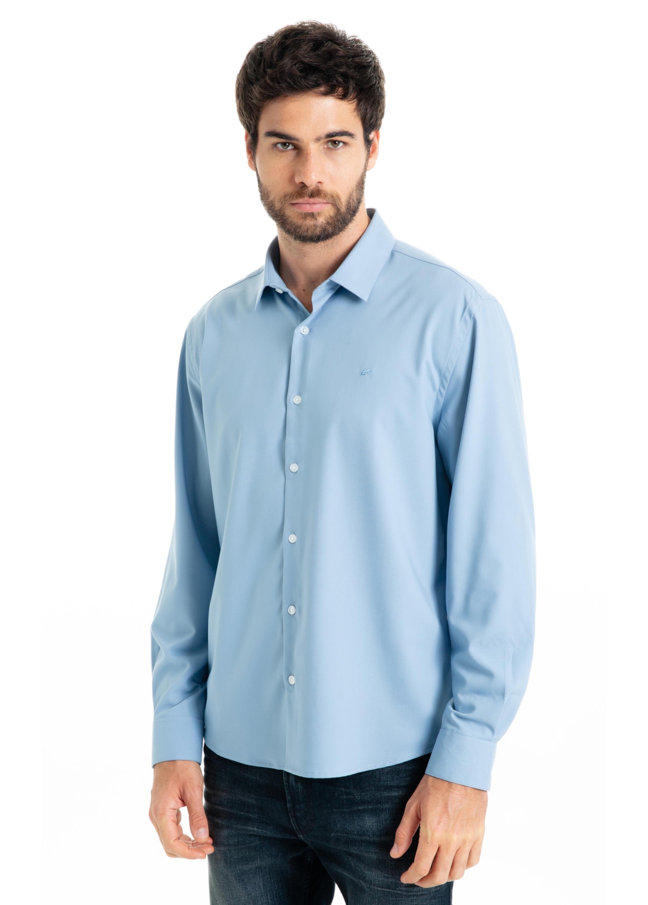 Camisa Tech Bambu Slim Xangai Azul Pervante