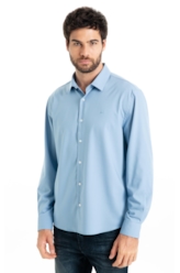 Camisa Tech Bambu Slim Xangai Azul Pervante
