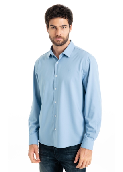 Camisa Tech Bambu Slim Xangai Azul Pervante