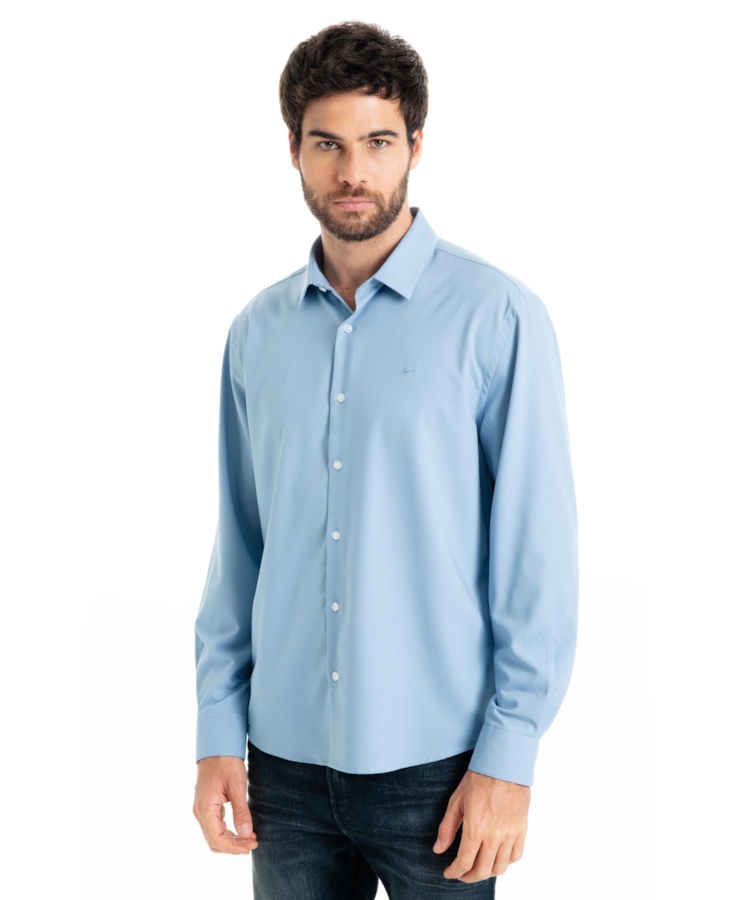 Camisa Tech Bambu Slim Xangai Azul Pervante
