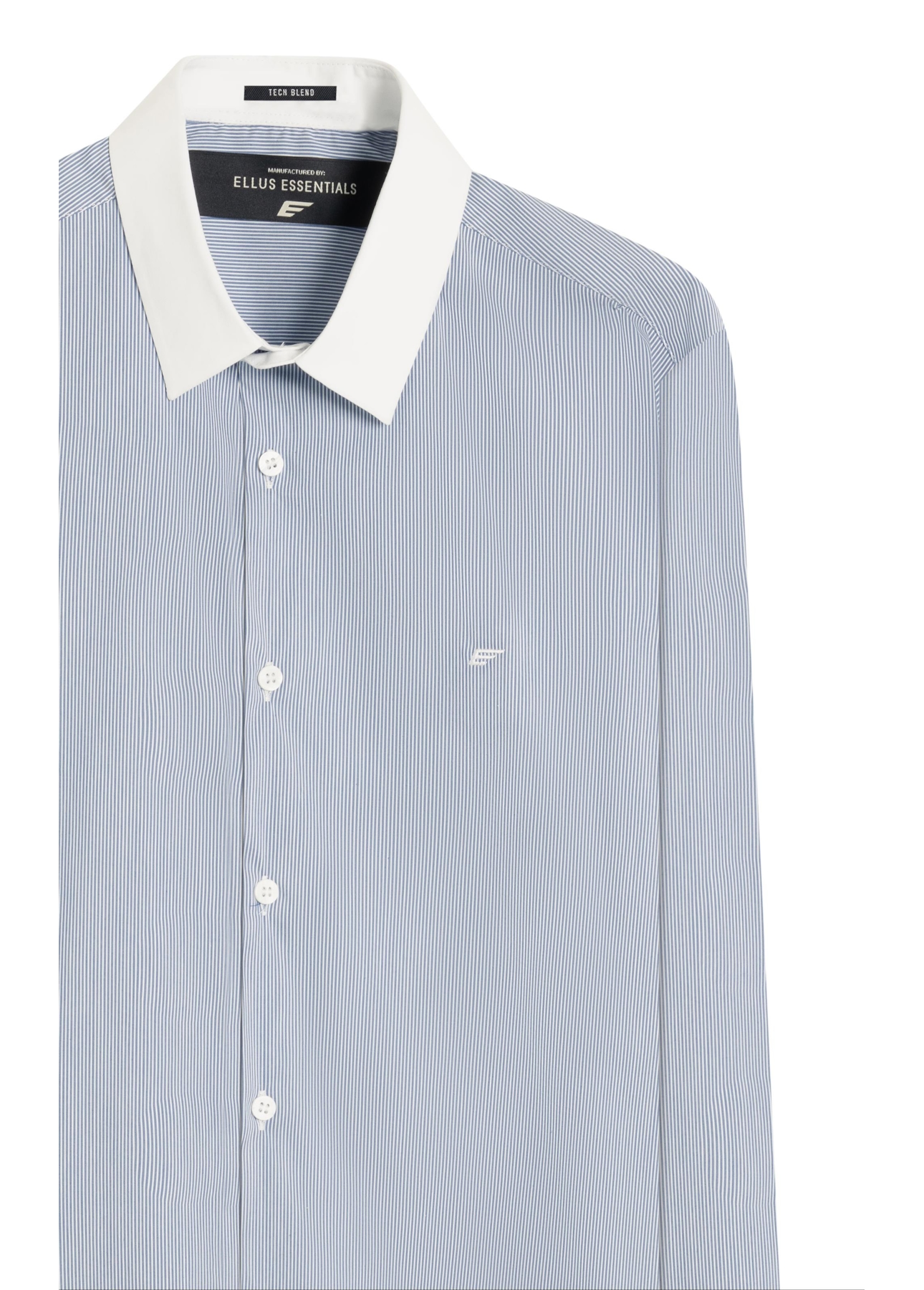 Camisa Tech Blend Cetus Slim Xangai Collar Azul Pervante