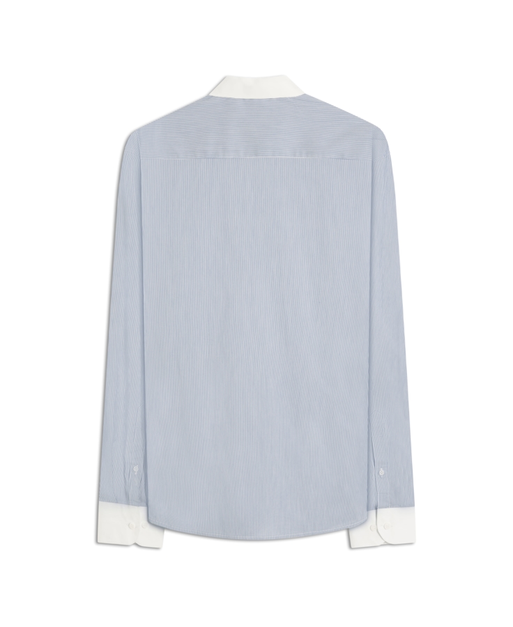 Camisa Tech Blend Cetus Slim Xangai Collar Azul Pervante