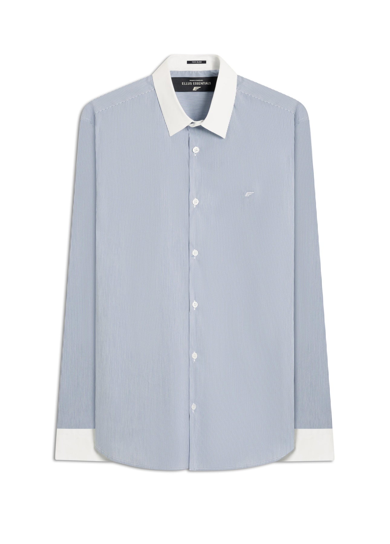 Camisa Tech Blend Cetus Slim Xangai Collar Azul Pervante