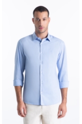 Camisa Tech Blend Ly Leonardo Slim Xangai Ml Azul Bic