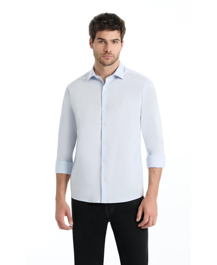 Camisa Tech Blend Nylon Slim New Italian  Azul Claro